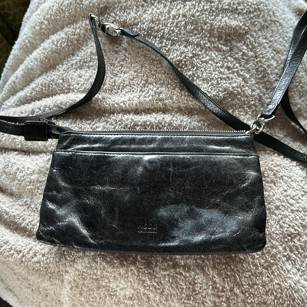 HOBO International Small, Black, Genuine Leather Bag, Crossbody Handbag. - Picture 3 of 8